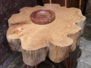 hand crafted wooden table